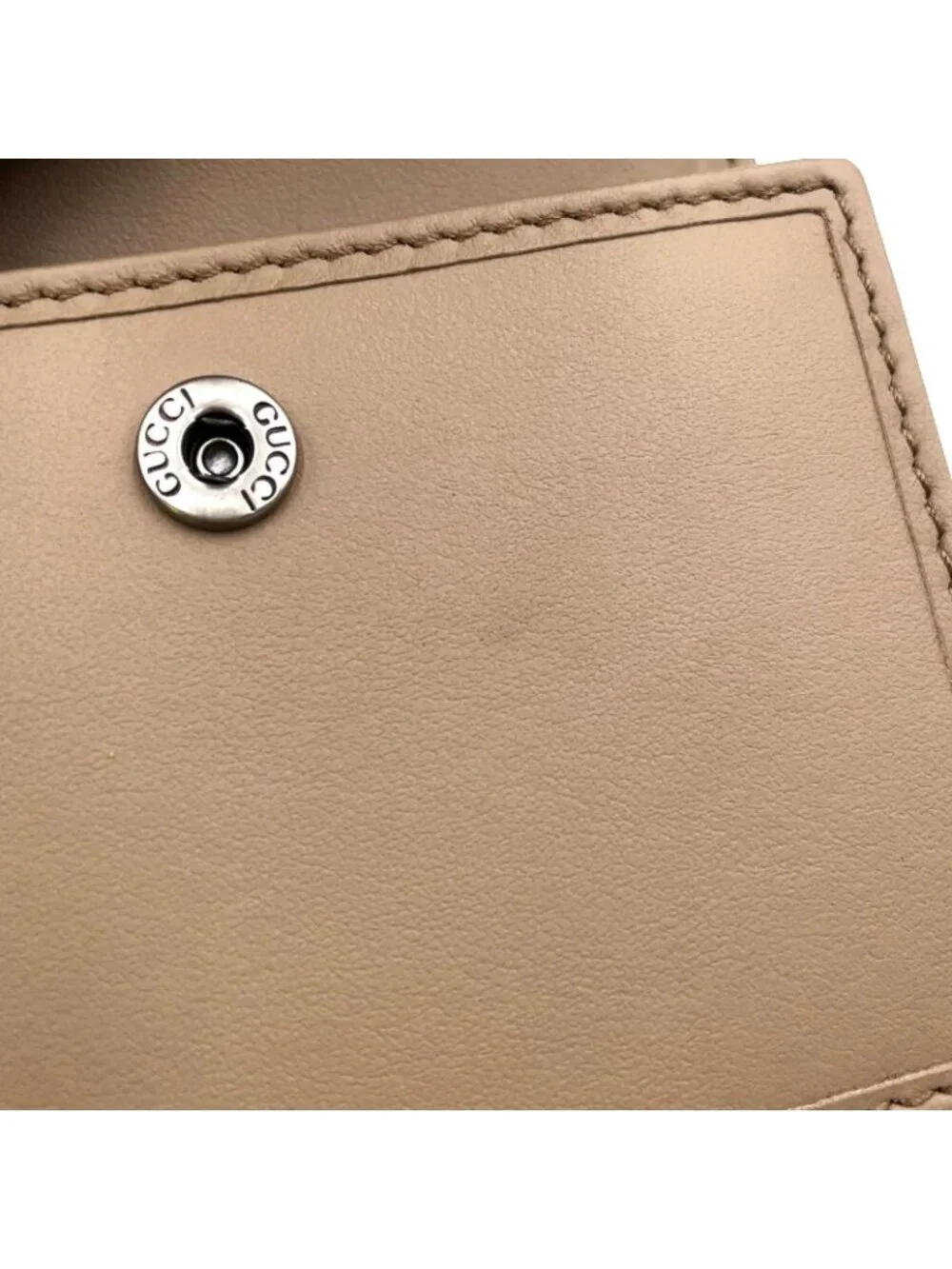 Gucci Dionysus GG Supreme Leather Beige Trifold Wallet Silver - Picture 6 of 15